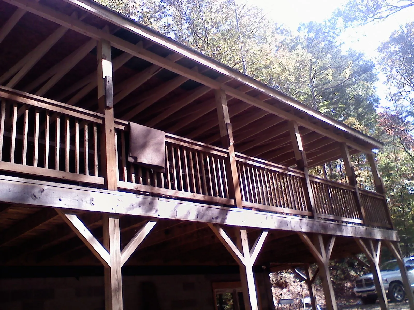 Timber framing under a new elevated porch and deck — Roof Leak Repair in Rosholt by Roofing Brothers